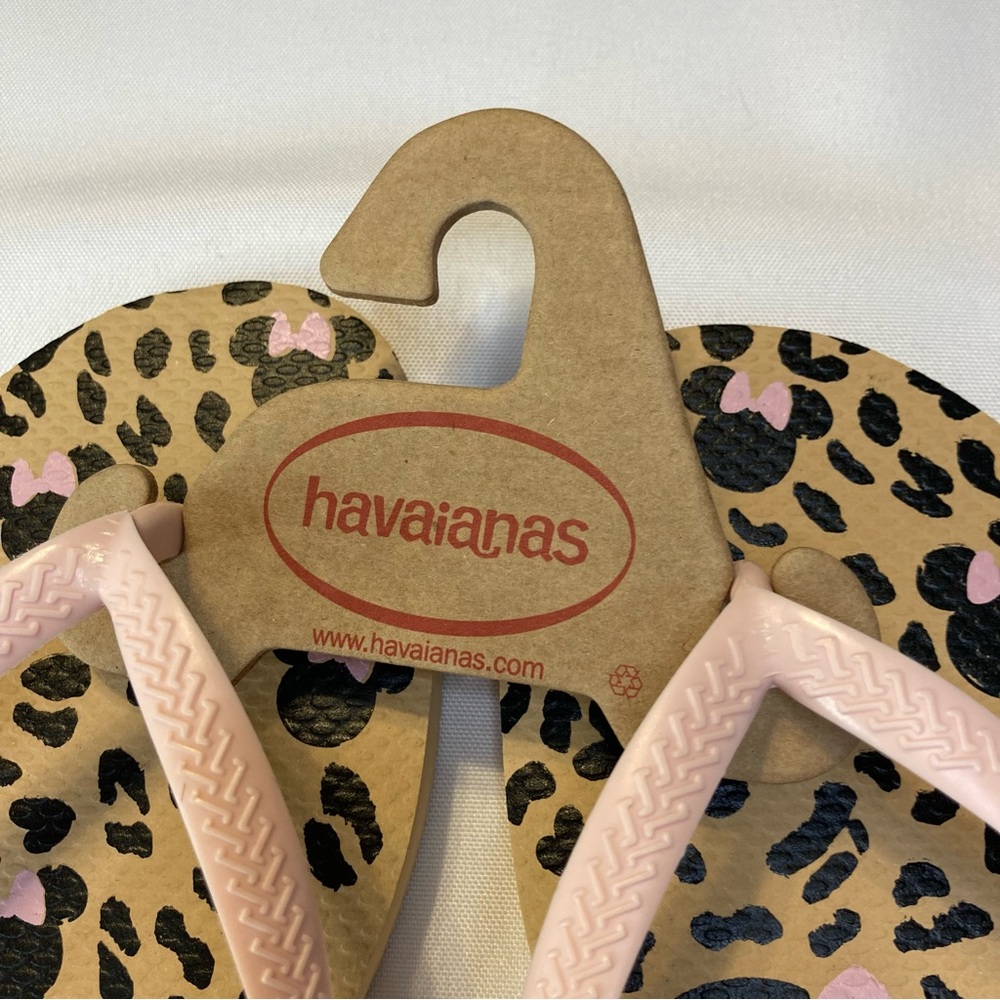Havaianas NWOT Disney Slim Flip Flops Golden Minnie Mouse USA Women's Size 7/8 - Picture 4 of 7